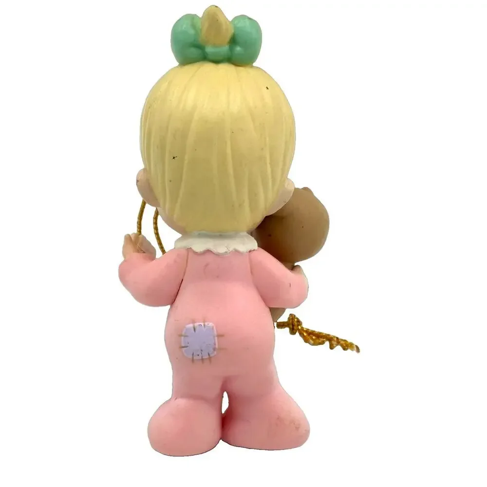 Vintage 1995 Precious Moments Girl Teddy Bear Christmas Ornament PMI